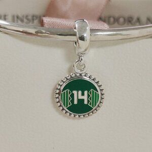 Pandora Engraving Mexico Soccer Jersey #14 Dangle Charm Exclusive Pendant S925